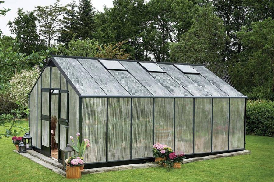 Royal Well | Hobbykas Gardener 214 Grijs antraciet (polycarbonaat 10mm/1)