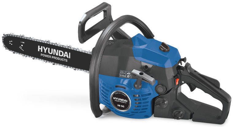 GS Quality Products Hyundai Kettingzaag 38cc 2 takt Easy start Benzine Motor 35 Cm Zwaardlengte Incl. Extra Ketting En Opbergtas