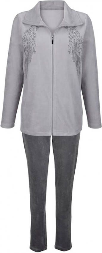 Blue Moon Huispak met strassteentjesmotief Zilvergrijs/Antraciet