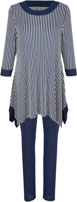 harmony Joggingpak met modieuze puntige zoom Marine/Wit