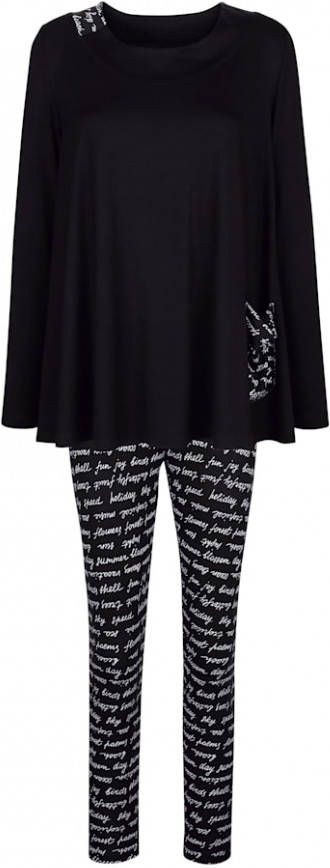 harmony Joggingpak met schattig zakje op het shirt Zwart/Wit