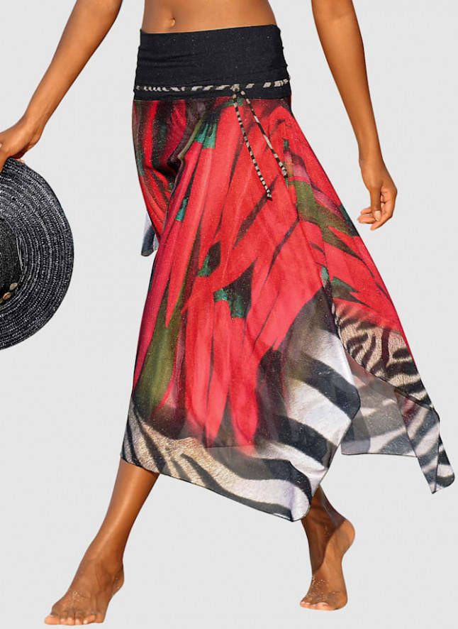 SUNFLAIR Rok met puntige zoom Rood