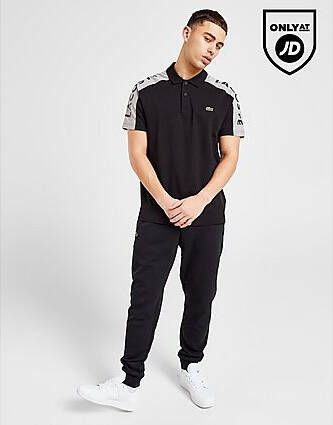 Lacoste Poloshirt met colourblock lineair schouderlogo Black Heren