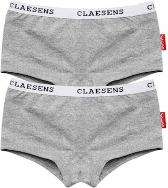 Claesens ! Meisjes 2pack Boxer -- Grijs Katoen/lycra