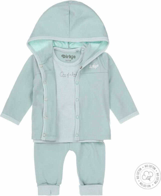 Dirkje 3 delige newborn baby set van biologisch katoen mintgroen