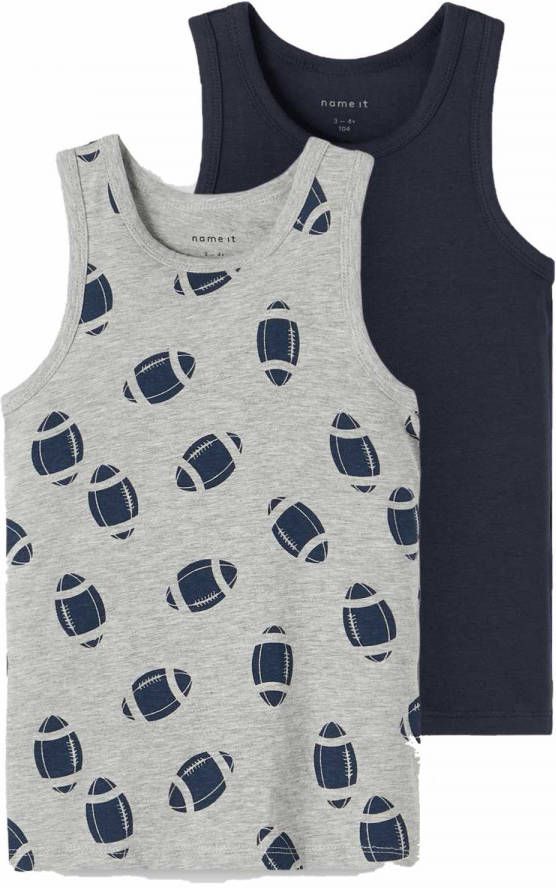 name it ! Jongens 2 Pack Hemd -- Diverse Kleuren Katoen/elasthan