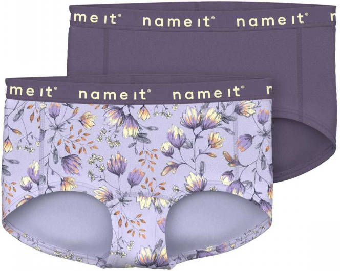 name it ! Meisjes 2 Pack Hipster -- Paars Katoen/elasthan