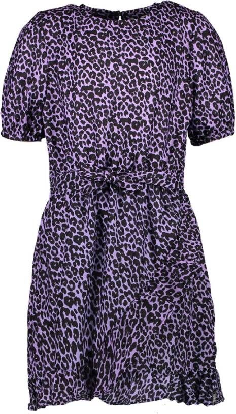 Cars jurk Axana met all over print en ruches paars