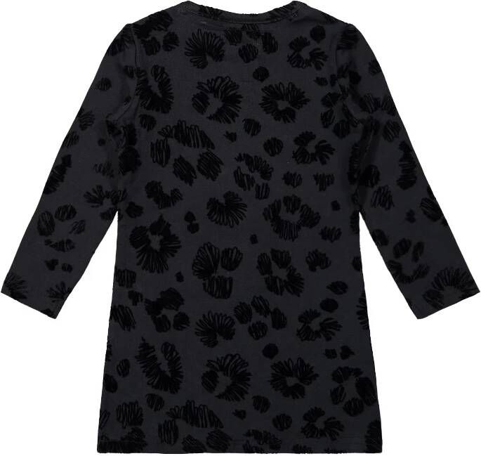 Koko Noko jurk met all over print antraciet/zwart