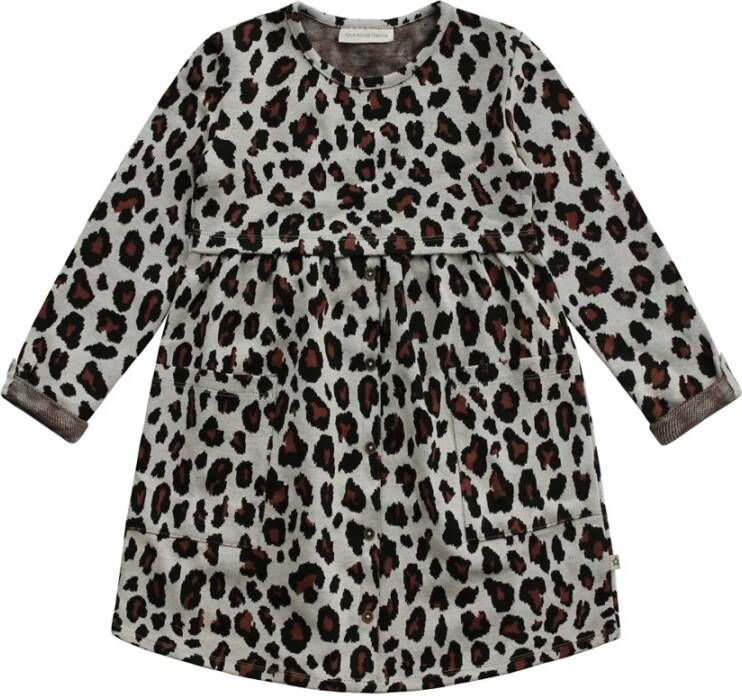 Your Wishes jurk Anneliek met all over print grijs/brique/zwart