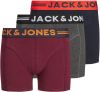 JACK & JONES JUNIOR boxershort JACLICHFIELD set van 3 antraciet/rood/zwart online kopen