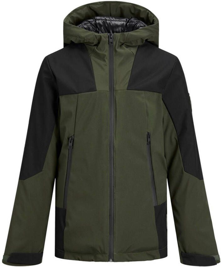 JACK & JONES JUNIOR winterjas JCODEXTER groen/zwart