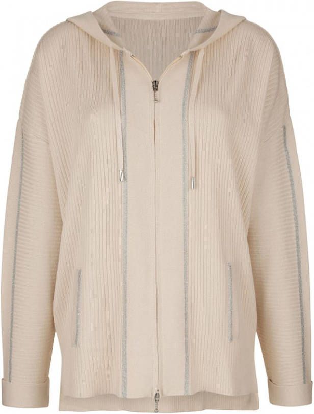 harmony Joggingjasje van zacht breimateriaal Beige