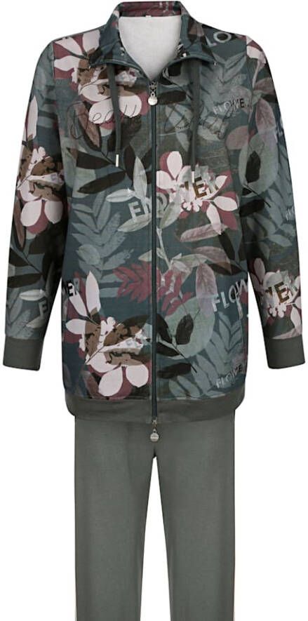 harmony Joggingpak met contrastpaspels Donkergroen/Mauve/Crème/wit