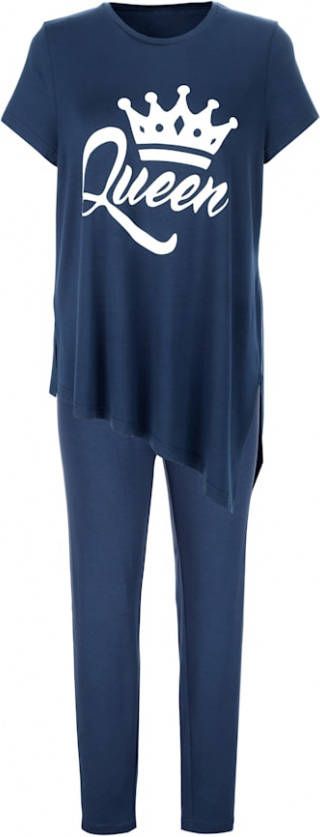 harmony Joggingpak met diagonale zoomboord Marine/Wit