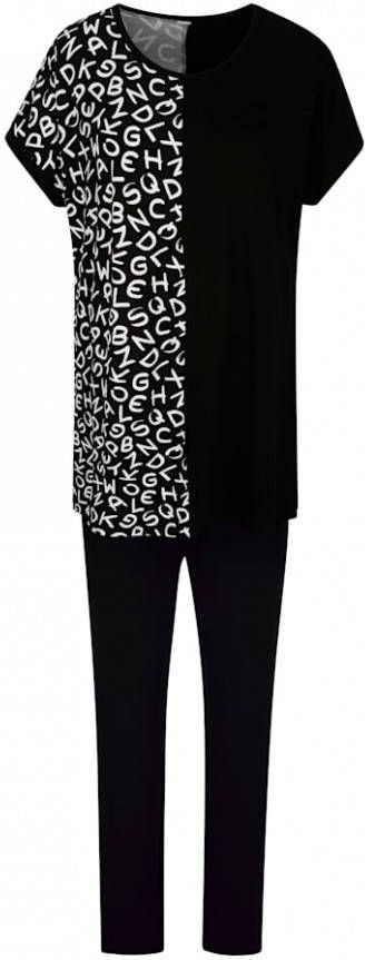 harmony Joggingpak met gedessineerde inzet voor en achter Zwart/Ecru