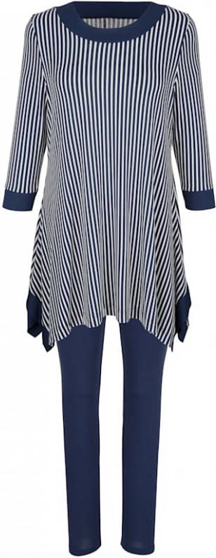 harmony Joggingpak met modieuze puntige zoom Marine/Wit