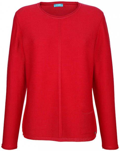 Rabe Trui met opgestikte zak Rood