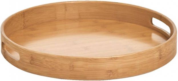 Zeller Glazen/kopjes Dienblad Van Bamboe Hout 38 X 5 Cm Rond Model Dienbladen