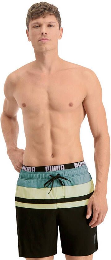 Puma Zwembroeken Swim Heritage Stripe Mid Shorts 1P Groen