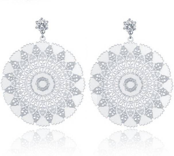 Cilla Jewels Damesoorbellen met Bloem en Zirkonia Zilver