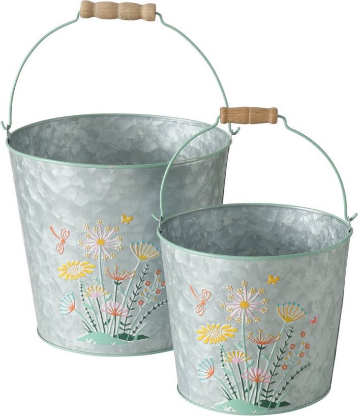 Boltze Home Emmer Floriana 2 delige Set Ø17xh15/Ø21xh20cm