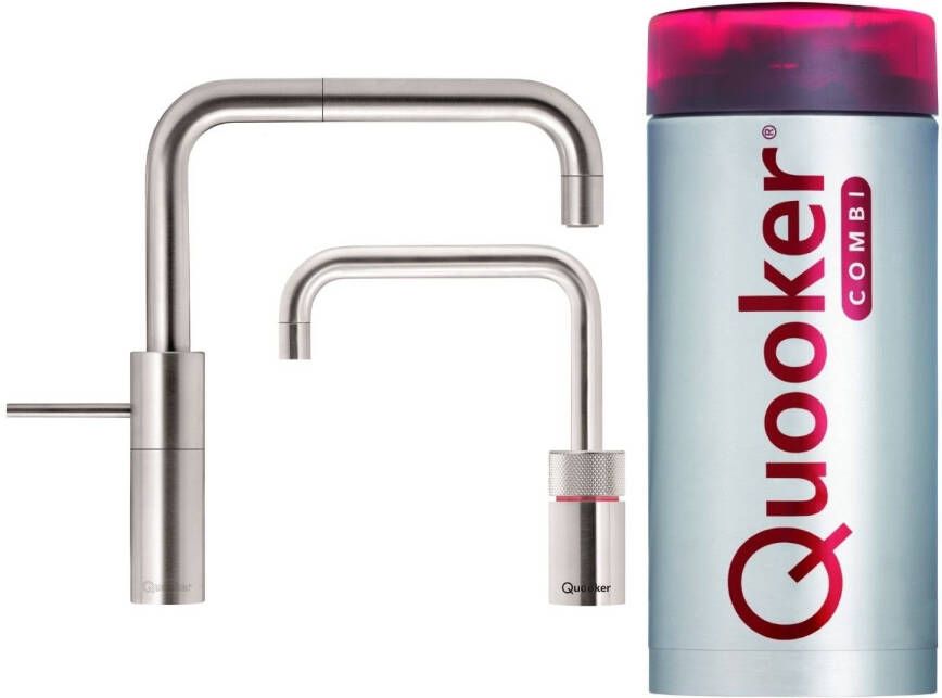 Quooker Nordic Square Twintaps met Combi Boiler RVS