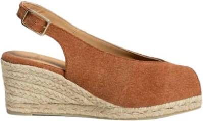 Castañer Dosalia Wedge Espadrilles Peep Toe , Bruin, Dames