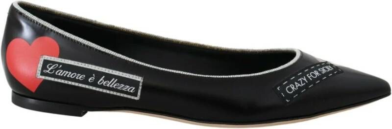 Dolce & Gabbana DG Black Ballerina Flats schoenen , Zwart, Dames