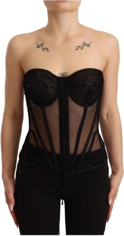 Dolce & Gabbana Mouwloze tops , Zwart, Dames