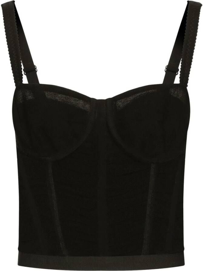 Dolce & Gabbana Mouwloze tops , Zwart, Dames
