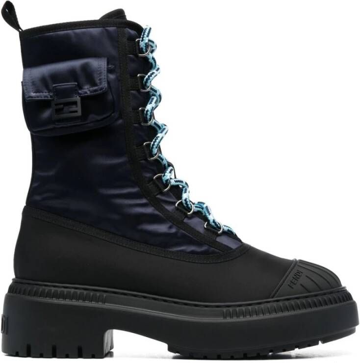 Fendi Lace up Boots , Zwart, Dames