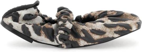 Ganni Scrunchie Jacquard Ballerinas , Bruin, Dames