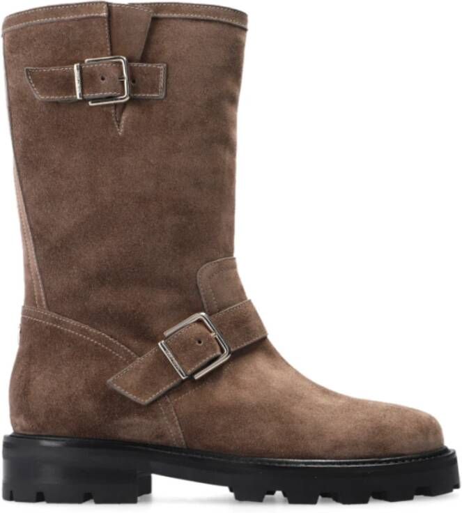 Jimmy Choo Biker II Ankle Boots , Bruin, Dames