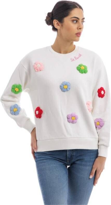 MC2 Saint Barth Ronde hals gekweek , Wit, Dames