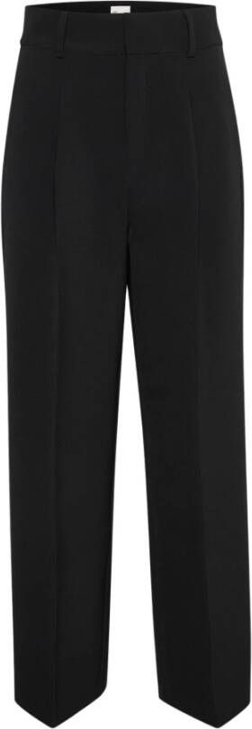 My Essential Wardrobe high waist wide leg pantalon van gerecycled polyester zwart