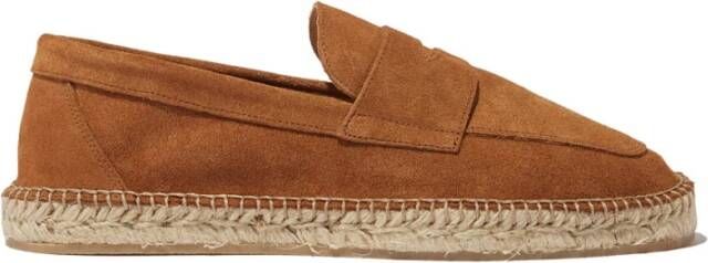Scarosso Diego Suede Espadrilles , Bruin, Heren