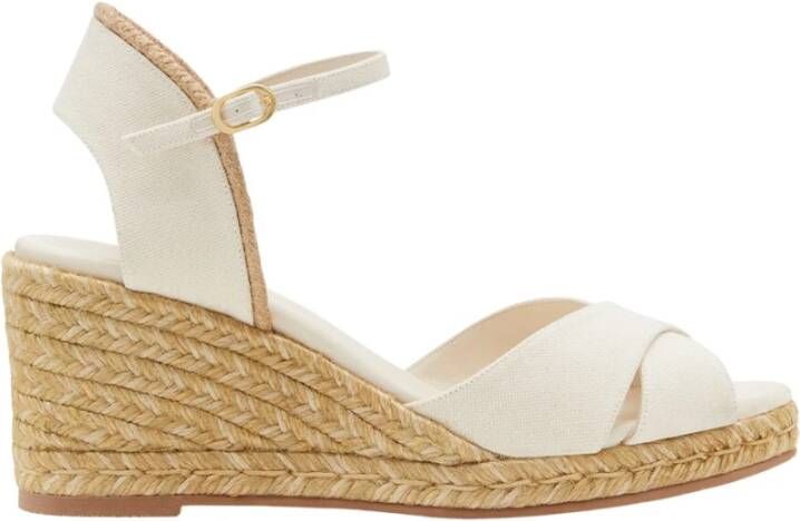 Stuart Weitzman Mirela II Espadrille Wedge , Beige, Dames