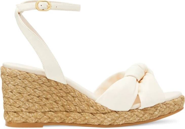 Stuart Weitzman Playa Espadrille Knot Wedge , Beige, Dames