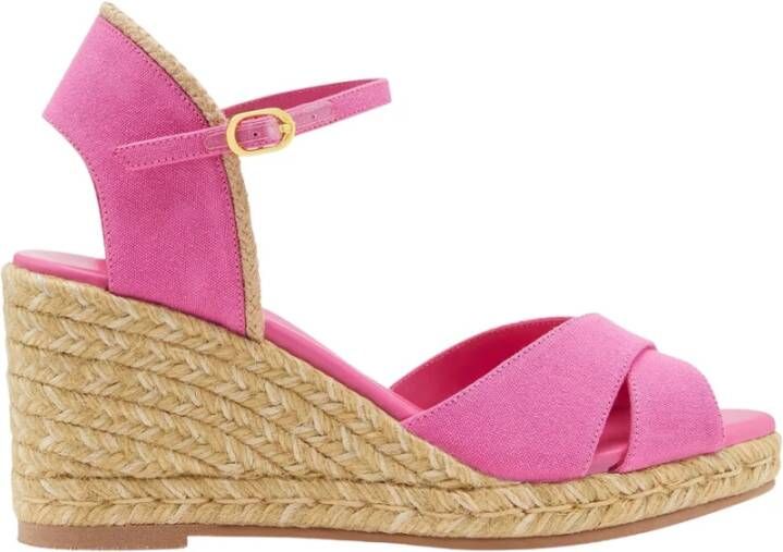 Stuart Weitzman Mirela II Espadrille Wedge , Roze, Dames