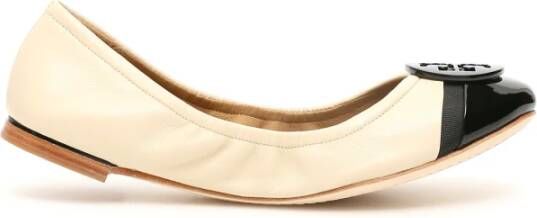 TORY BURCH Minnie cap teen ballerinas , Beige, Dames