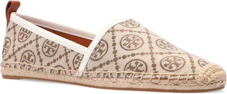 TORY BURCH T Monogram Logo Hazel Espadrilles , Bruin, Dames