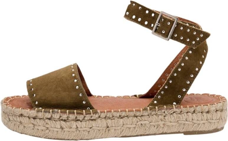 ALOHAS Rome bezaaid Espadrilles , Groen, Dames