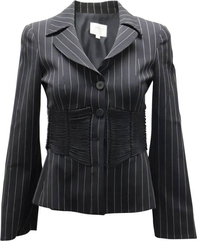 Pre owned Pinstripe Corset Blazer in Twill Armani Pre owned, Zwart, Dames