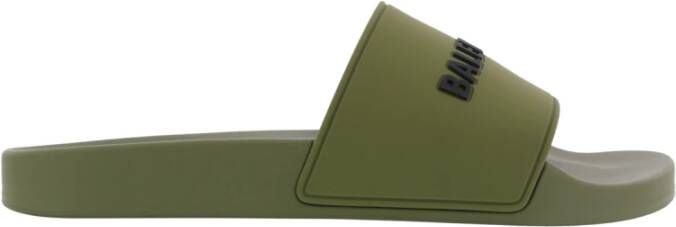 Balenciaga Pool Slide Rubber Bal , Groen, Heren