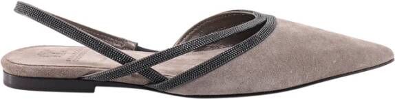 BRUNELLO CUCINELLI Women Shoes Ballerinas Grey Ss23 , Grijs, Dames