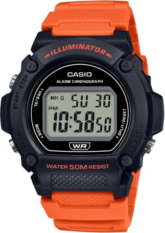 Casio ijk ur W 219H 4A , Oranje, Heren