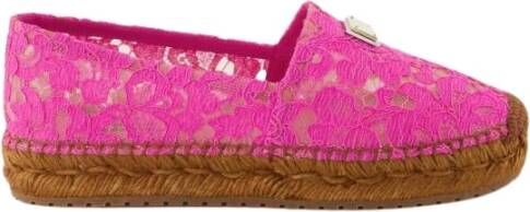 Dolce & Gabbana Espadrilles with logo , Roze, Dames
