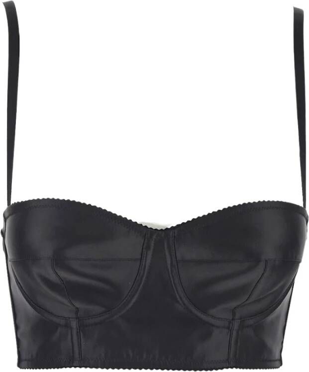 Dolce & Gabbana Short Satin Marquisette Corset , Zwart, Dames