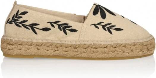 Dwrs Ibiza canvas Loafers | Beige/Black , Beige, Dames